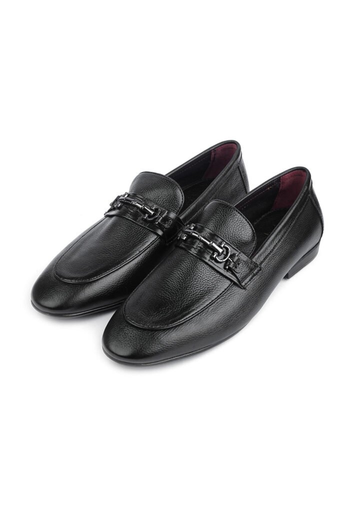 Men’s Black Leather Penny Loafers – Sharp & Sleek - Image 1
